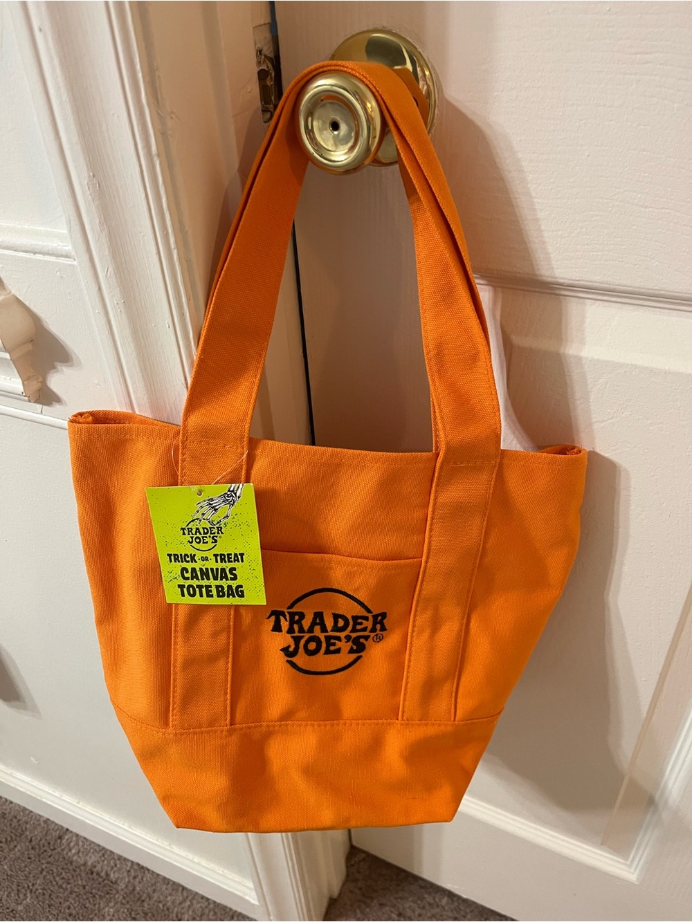 Trader Joe's Orange Canvas Tote Bag